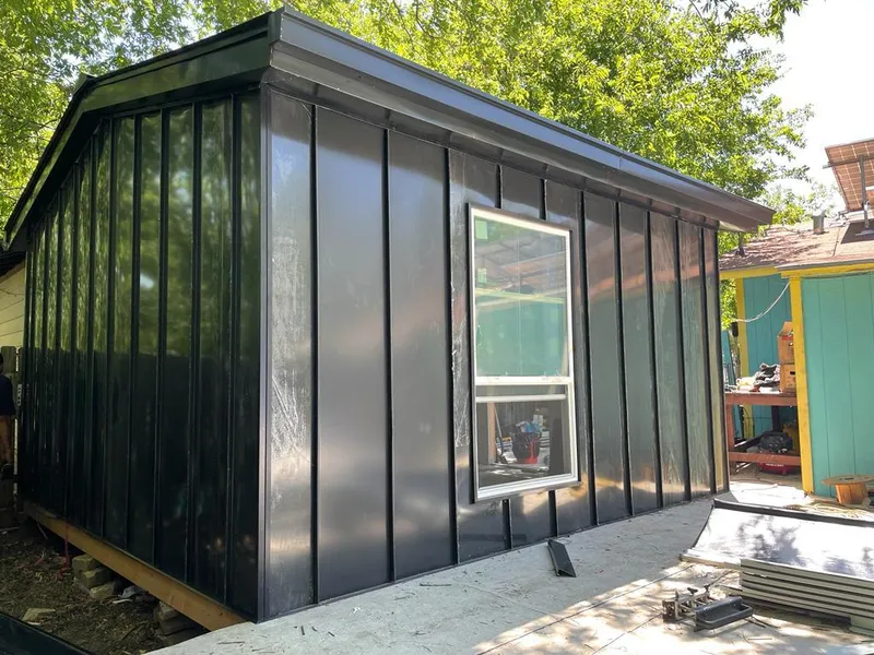 Black standing seam metal wall panels for Metal Roof Installation in Redding